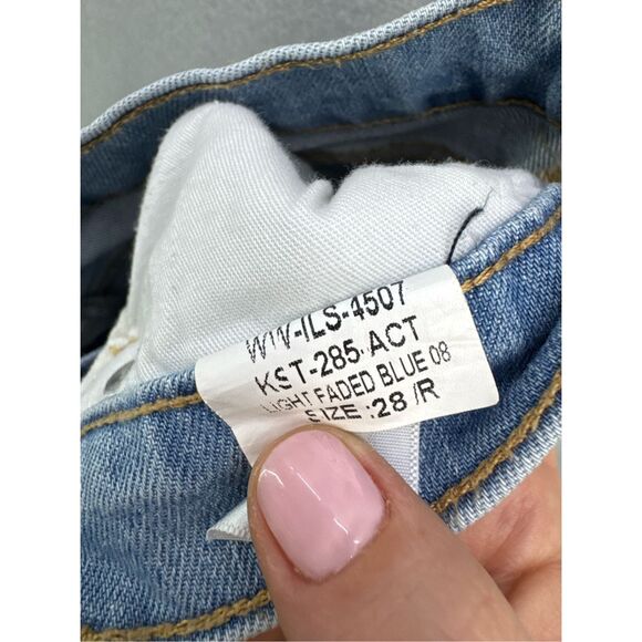 Everlane Womens Light Faded Blue Raw Hem Straight Leg Kick Crop Denim Jeans Size - Picture 11 of 12